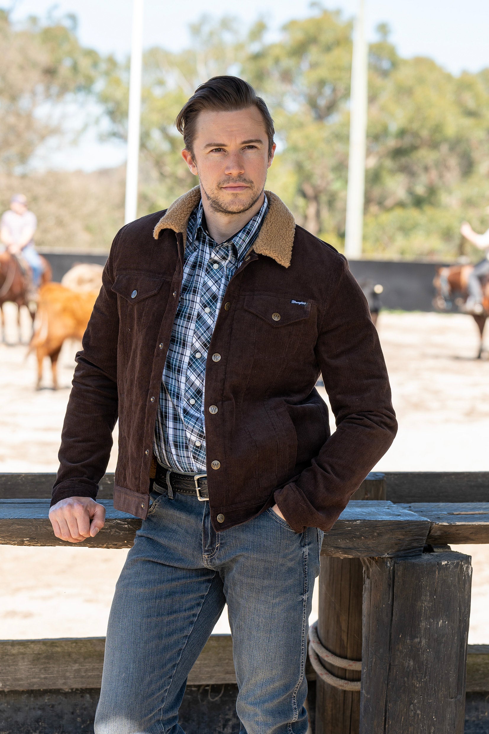 Wrangler Mens Stirling Jacket Chocolate/Tan Goulburn Western Wear